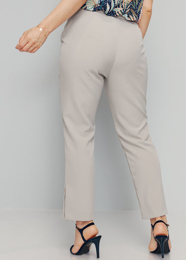 Pantalon droit 7/8e uni infroissable Sable
