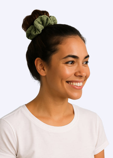 Chouchou pour cheveux, maille froissée Vert