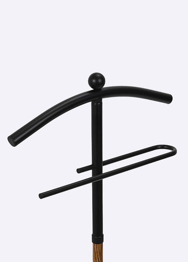 Valet de nuit métal et effet bois Noir / Bois