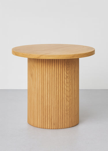 Table d'appoint ronde en chêne plaqué Naturel