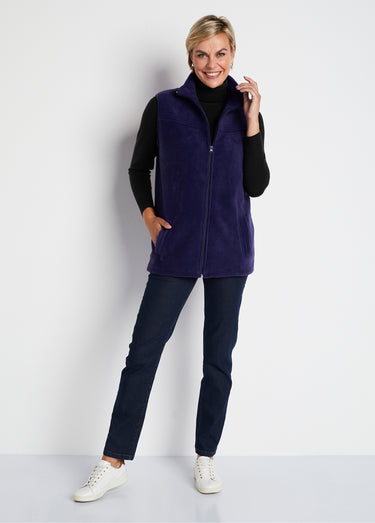 Blouson zippé sans manches polaire Marine
