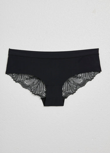 Shortys microfibre, dos dentelle Noir
