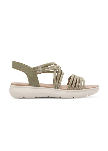Sandales scratchées multibrides élastiques Marron Clair