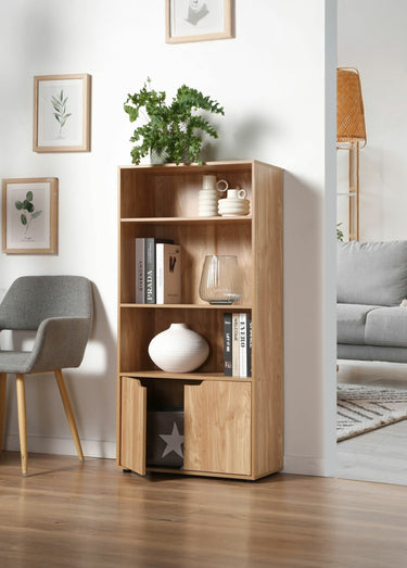 MODU Etagère 3 niveaux + 2 portes Marron