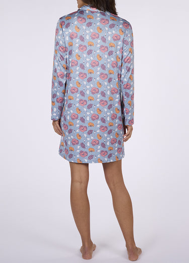 Chemise de nuit boutons motif coquelicots Imprime