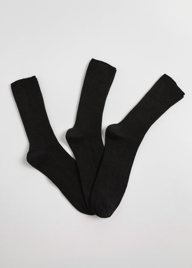 Lot de 3 Chaussettes jambes sensibles, assorties Noir