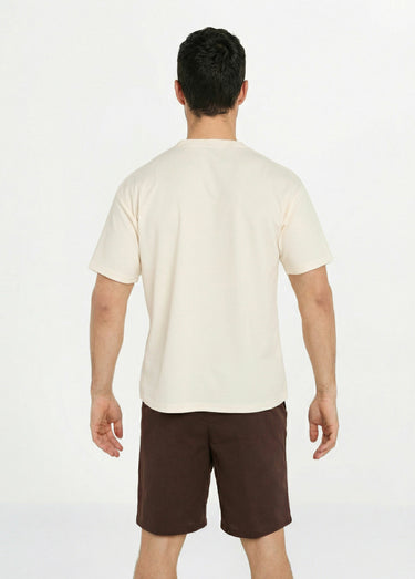 T-shirt maille texturée manches courtes Ecru