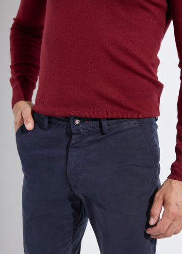 Pantalon chino chic poches italiennes Marine