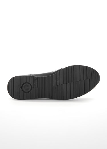 Baskets joggers compensées cuir lisse Noir