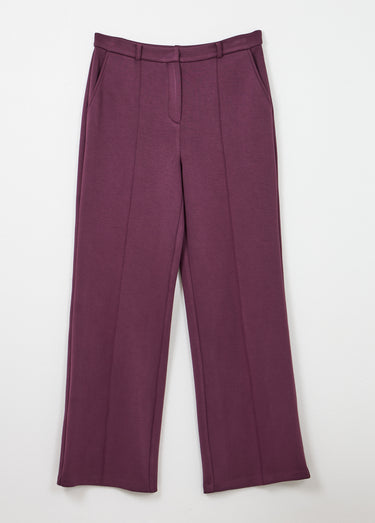 Pantalon structuré de ville maille milano unie Prune