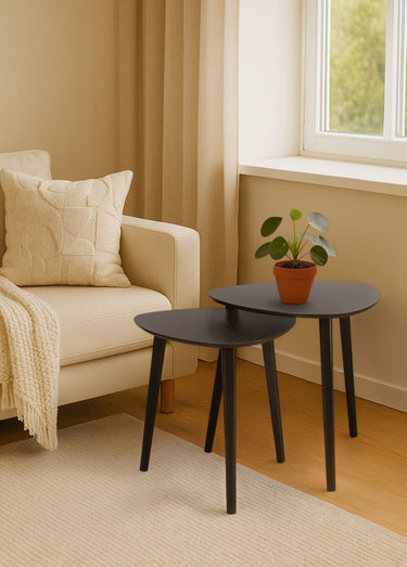 Tables basses d'appoint forme galet Noir