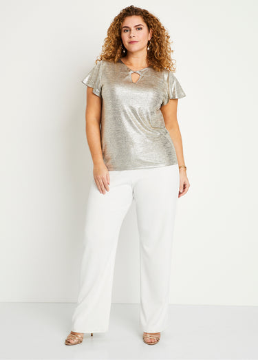 T-shirt court maille brillante cérémonie Dore