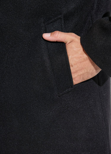 Manteau homme col tailleur en lainage Noir