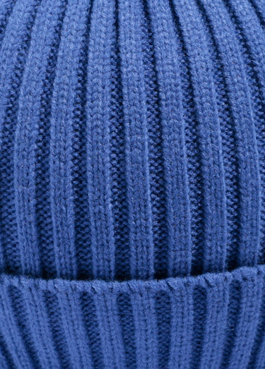 Bonnet en maille cotelée à revers Bleu Royal