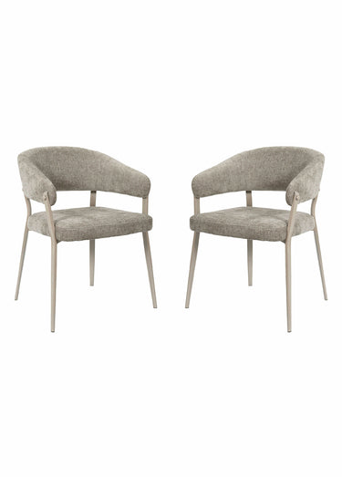 Fauteuils assise tissu maille chenille Taupe