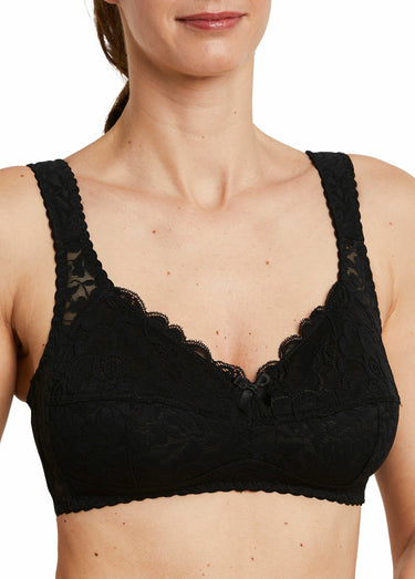 Soutien-gorge sans armatures maille jacquard Noir