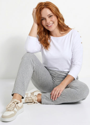 Legging coton stretch taille élastiquée Chine Gris