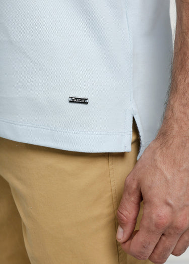 Polo en maille piquée à manches courtes Bleu Ciel