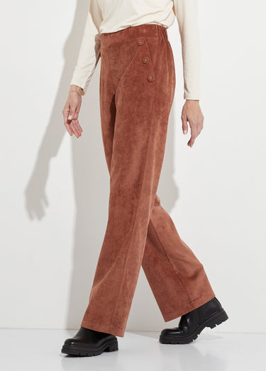 Pantalon large velours milleraies Marron