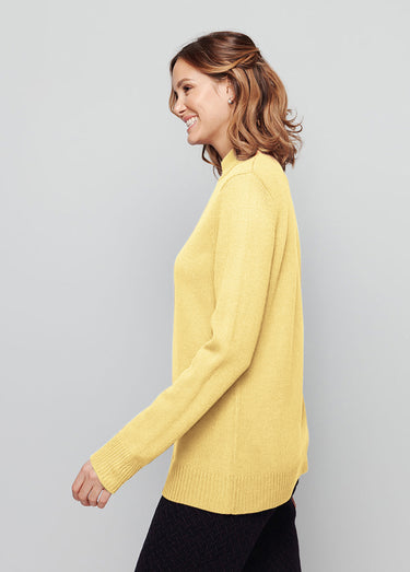 Pull col montant maille épaisse Vanille