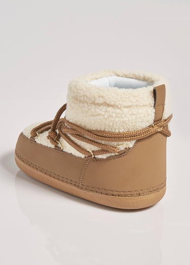 Boots en peau lainée style après ski Taupe