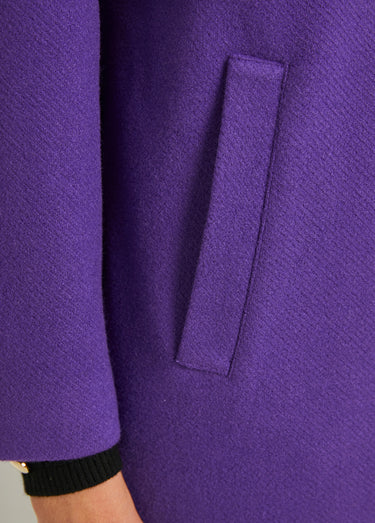 Manteau double boutonnage col tailleur Violet