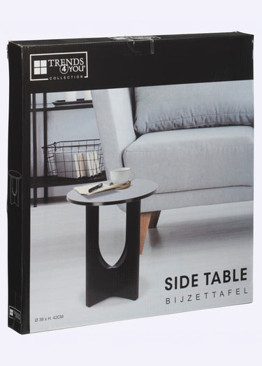 Table d'appoint en bois formes évidées Noir