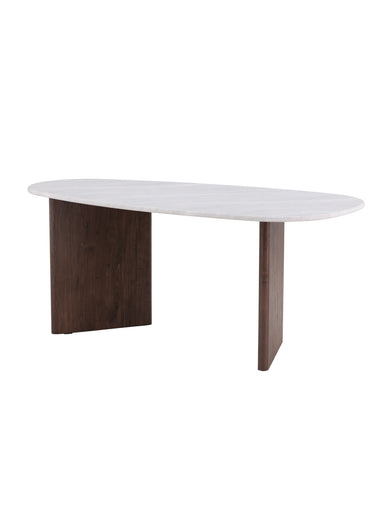 Table à manger bois, plateau forme galet Moka