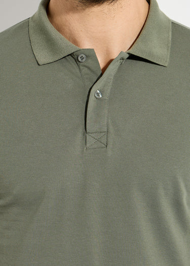 Polo homme manches courtes maille piquée Kaki