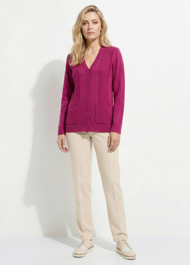 Gilet boutonné manches longues Cassis
