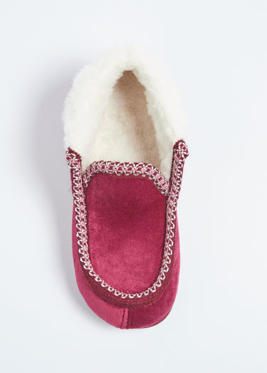 Chaussons montants largeur confort fourrés chaud Bordeaux