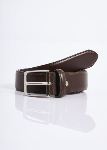 Ceinture en simili cuir, boucle métal Marron