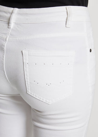 Le pantalon 5 poches brodé Blanc