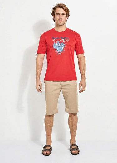T-shirt motif placé jersey coton - lot de 2 Rouge/Blanc