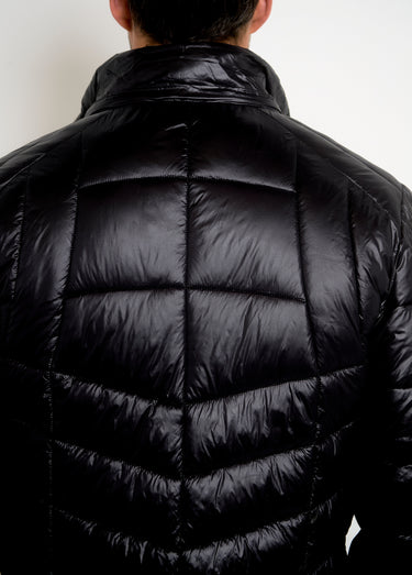 Doudoune chaude brillante détails fluo Noir