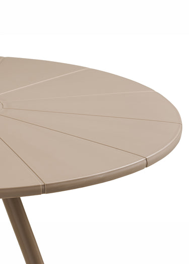 Table ronde métal pieds compas BARLETTA Taupe