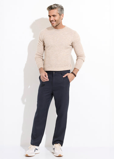 Pantalon coupe droite, style casual chic Marine