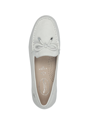 Mocassins confort cuir semelle compensée Blanc