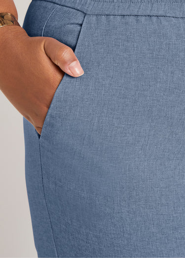 Pantalon droit ceinture semi-élastiquée Indigo