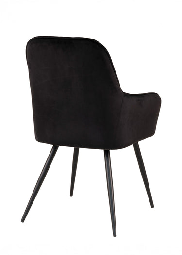 Fauteuils de salle à manger velours 4N Noir