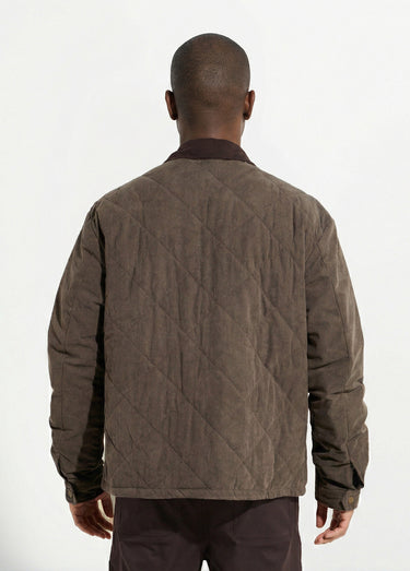 Veste matelassée en velours fine cotes Kaki