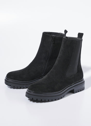 Boots Chelsea hautes semelle crantée Noir