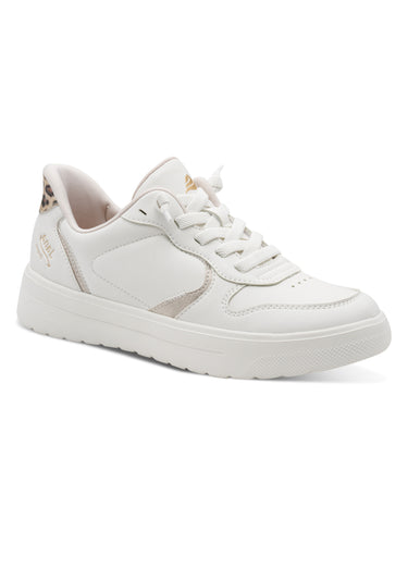 Baskets tendance avec détails léopard Blanc