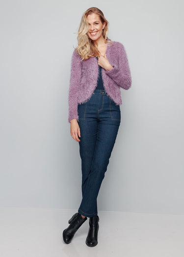 Gilet boléro court maille effet poilu Parme