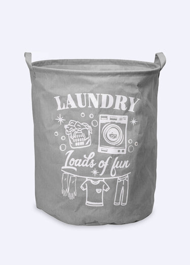 Panier à linge en tissu avec poignées Gris