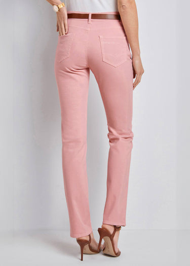 Le pantalon 5 poches brodé Rose