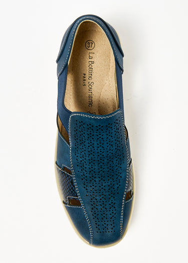 Sandales compensées avec élastiques Bleu