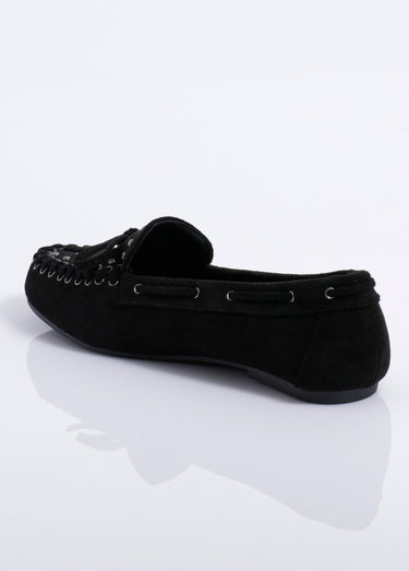 Mocassins avec liens et clous métal Noir