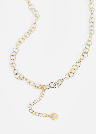 Collier breloques cœurs acier inoxydable Dore