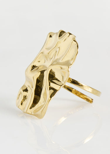 Bague motif froissé en acier inox